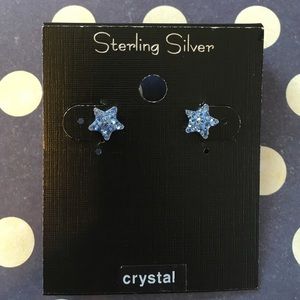 Blue Crystal Star Earrings