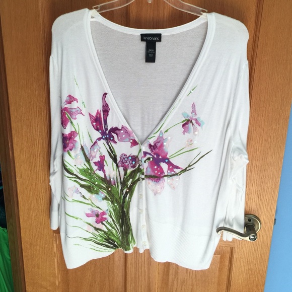 White floral sweater