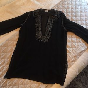 Black Sheer Beaded Tunic