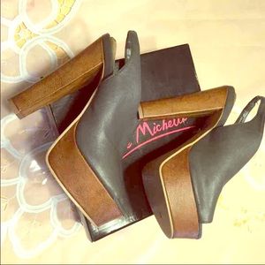 Forever 21 Wooden Platform Slingback Peep Toe Sz 7 Forever 21 Wooden Platform Slingback Peep Toe Sz 7