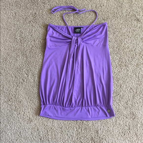 Purple Silky Halter Top - Picture 2 of 3