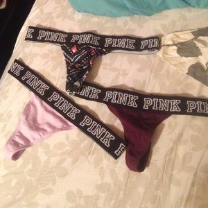Set of 3 PINK thongs