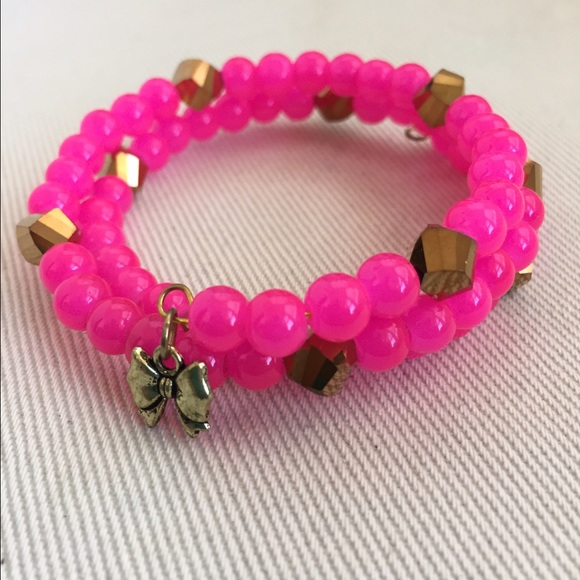 Neon pink bracelet