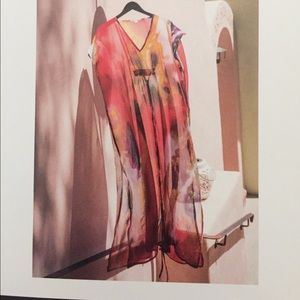 Pastel floral gardens caftan coverup