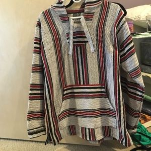Baja hoodie grey red black and white