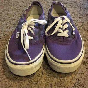 Ombre purple checkered vans