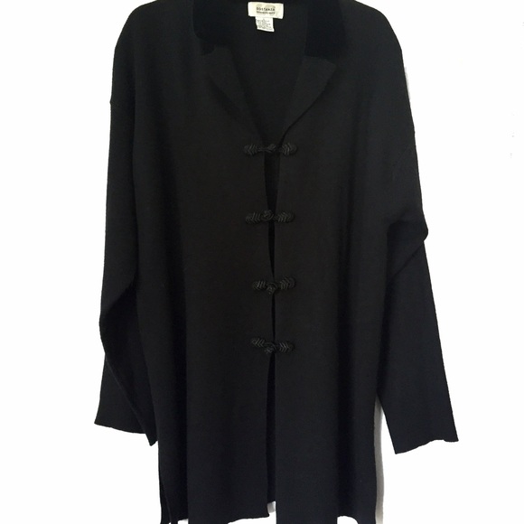 Wool blend double knit sweater jacket cardigan