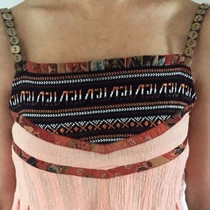 Peach Top With Beaded Detail