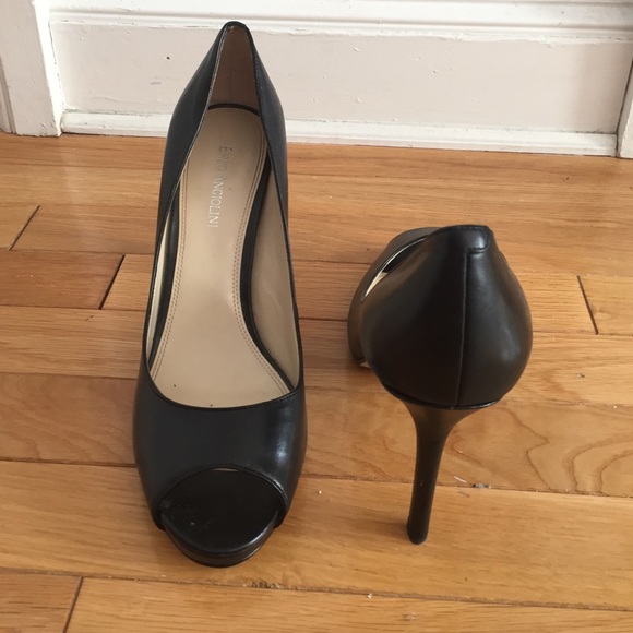 Enzo Angiolini black peep toe heels