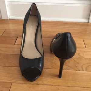Enzo Angiolini black peep toe heels