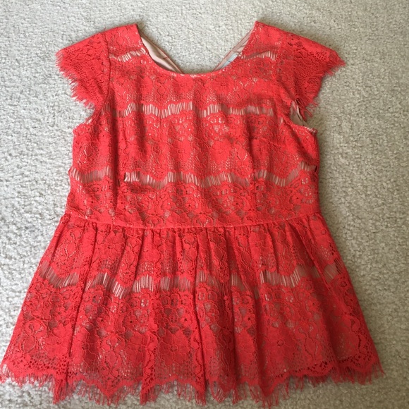 Orange peplum top from anthropologie