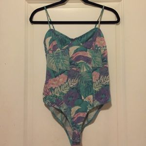 Tropical print bodysuit
