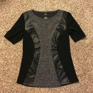 Ann Taylor Top With Faux Leather
