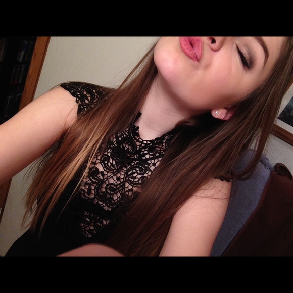 Lace black mini dress