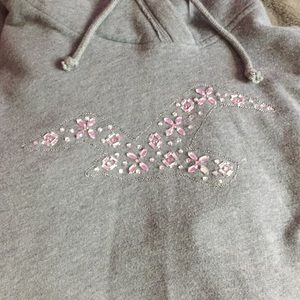 Hollister light grey embellished sweatshirt