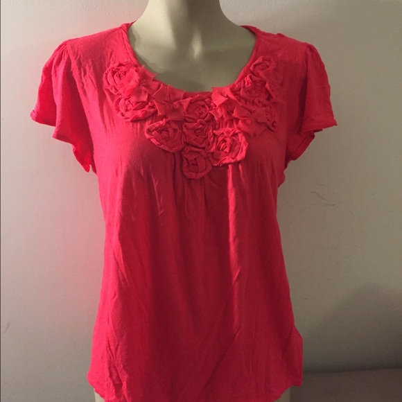 Elle pink floral blouse