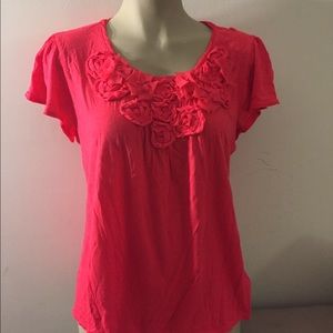 Elle pink floral blouse