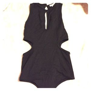 Black bodysuit with cut outs