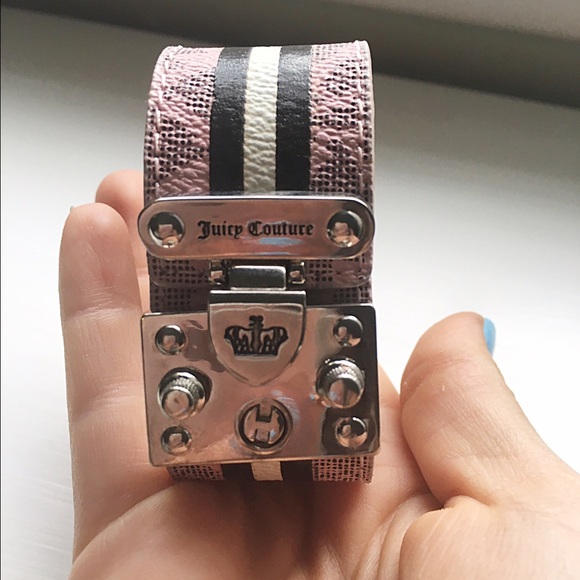 Juicy Couture Pink Leather Cuff Bracelet