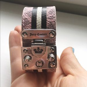 Juicy Couture Pink Leather Cuff Bracelet