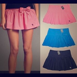 Blue Abercrombie McKenna mini skirt with bow
