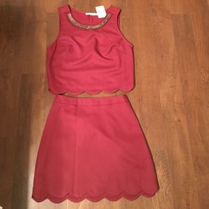 Crop top and mini skirt set!