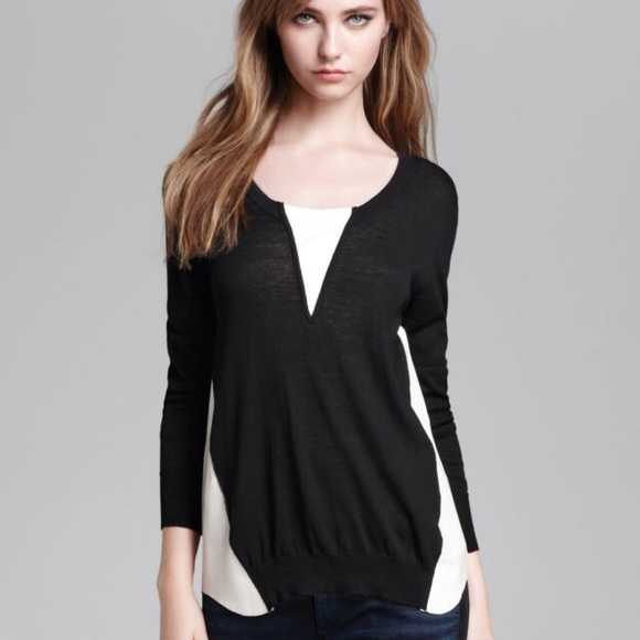 Townsen quotation leather panel sweater