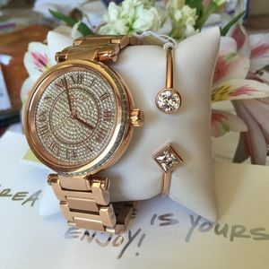 Michael Kors Rose gold tone watch & bracelet set