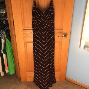 Black and coral maxi