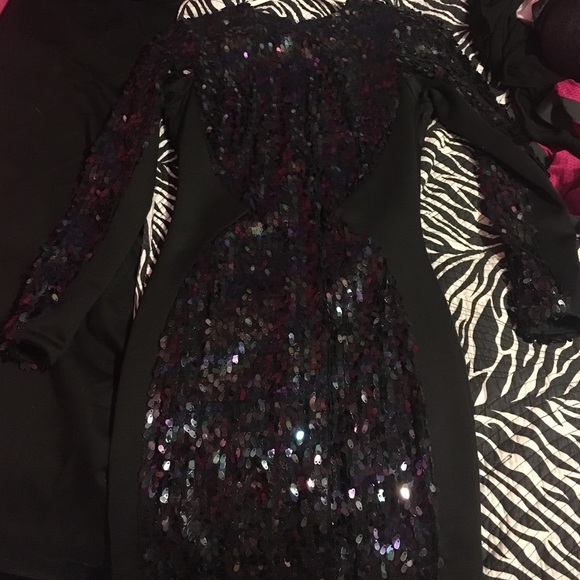 Black long sleeve homecoming dress
