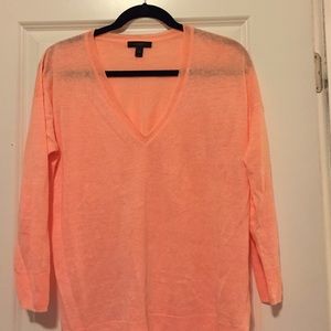 Tangerine Linen Summer Sweater - J. Crew
