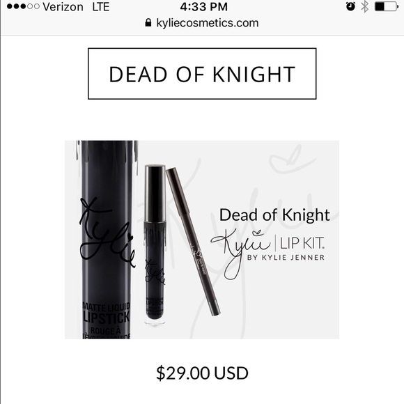 Kylie Jenner Black Kylie Lipkit SOLD OUT