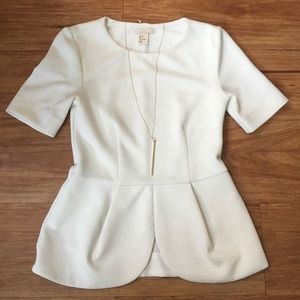 White Peplum H&M Blouse