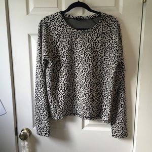 FINAL SALE Black and white Leopard sweater