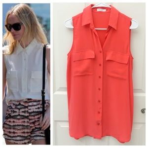 EQUIPMENT Silk Shirt Blouse Top Coral