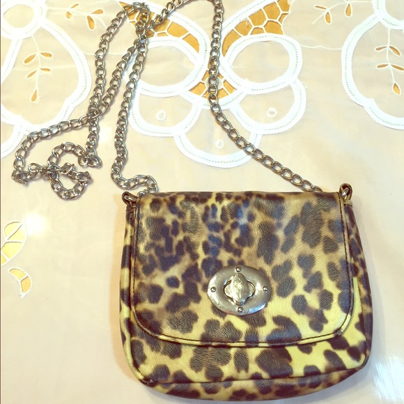 Leopard Small Rounded Cross Body Bag link chain
