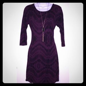Purple and Black Express Shirt Dress