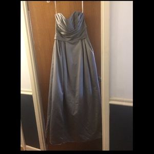 Strapless Gray Floor-Length Gown (David's Bridal)