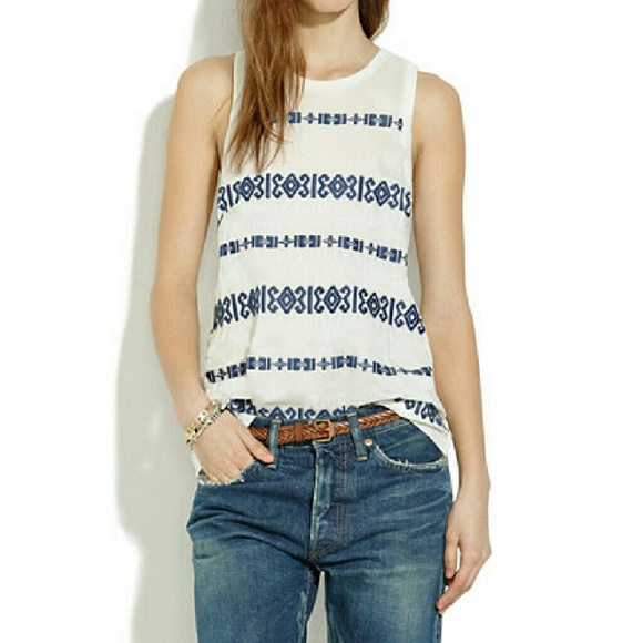 Madewell Tops - Burgundy Embroidered Tank!
