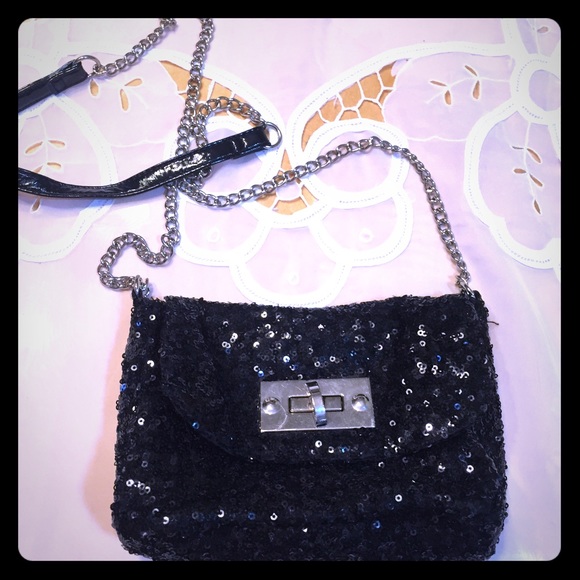 Forever 21 Black Evening Sequin Crossbody Bag
