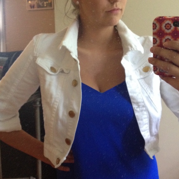 White Denim 3/4 Sleeve Jean Jacket