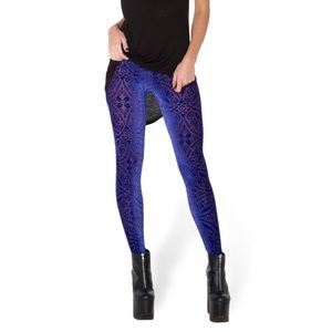 Black Milk Clothing Velvet Blurple Leggings