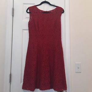 White House Black Market Rust Red Lace Dress