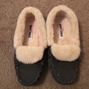 Minnetonka moccasins charcoal grey