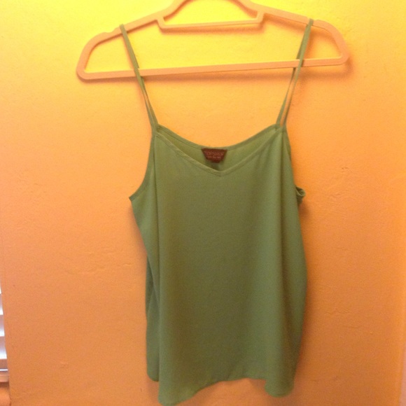 Top shop green chiffon tanktop