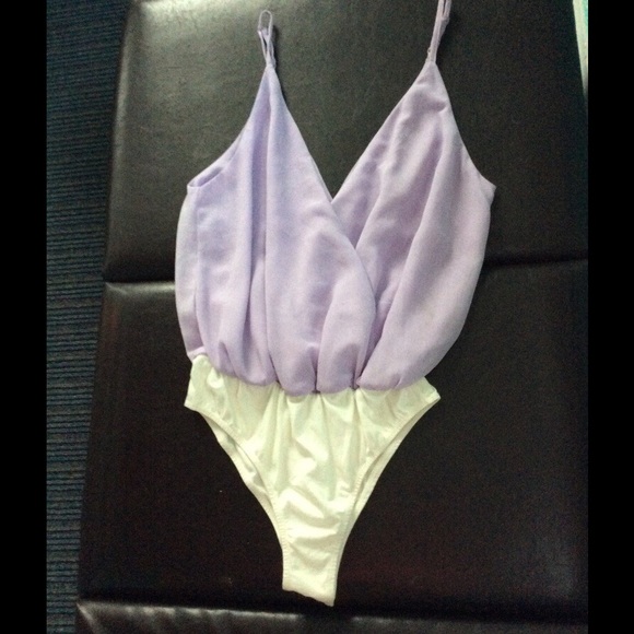 Lavender deep v body suit