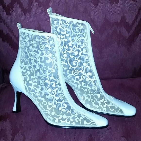 White ankle boots