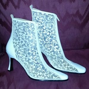 White ankle boots
