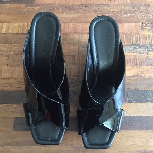 Jessica Simpson Shoes - Jessica Simpson black patent wedge. Sold
