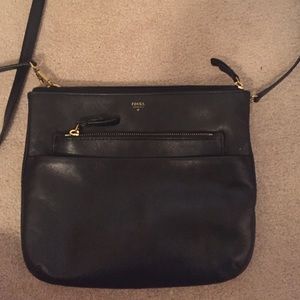 Black fossil crossbody